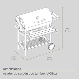 Foto 4 | Combo Asador De Carbón Tipo Tambor Y Kit Parrillero De Utensilios De 28 Piezas Con Mandil, Avera, Acb02ada28, Negro