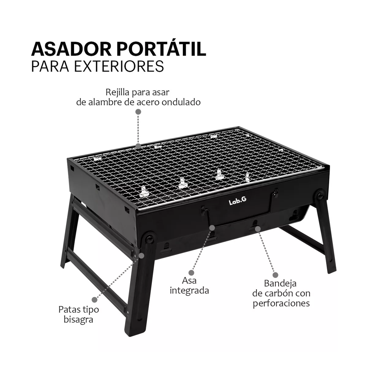 Foto 3 | Asador Parrilla Carbón Grill Cocina Bbq Portátil Cocina