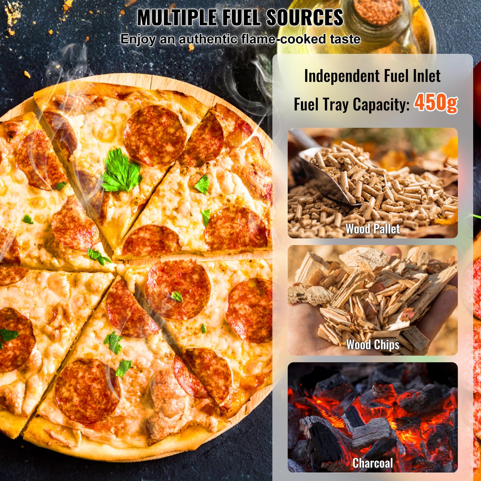 Foto 4 pulgar | Horno Para Pizza Vevor Outdoor De 12 Pulgadas A Leña Con Termómetro - Venta Internacional.