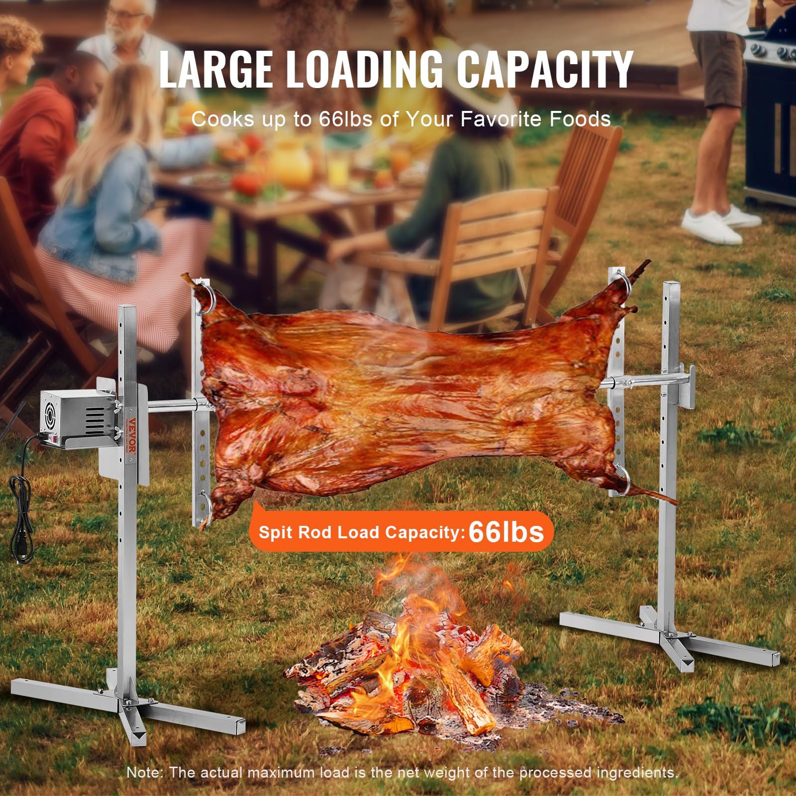 Foto 4 pulgar | Kit De Parrilla Para Asar Vevor, 142 Kg, Acero Inoxidable Con Motor De 52 W - Venta Internacional.