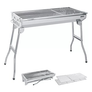 Foto 4 | Asador De Carbon Parrilla Acero Inoxidable Lab.g Plateado