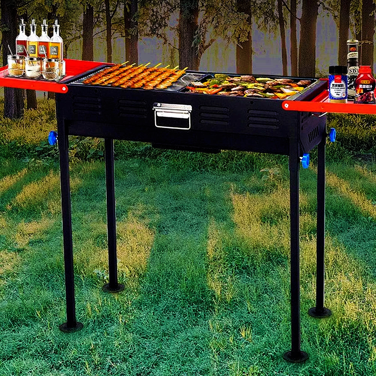 Foto 9 pulgar | Parrilla Portatil Asador De Carbon Plegable Al Aire Libre
