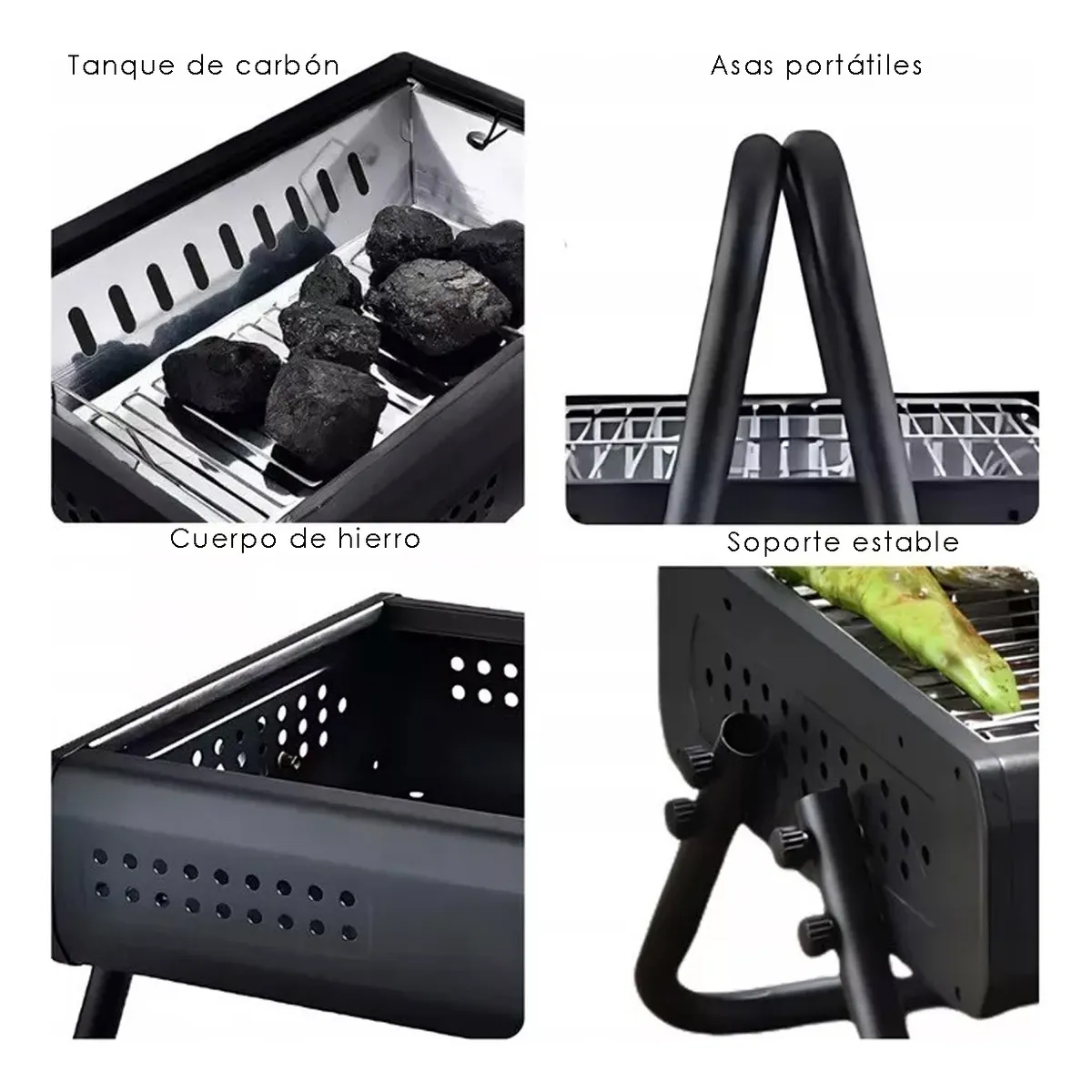 Foto 4 pulgar | Parrilla Asador De Carbon Portatil Camping Con Asa Color Negro