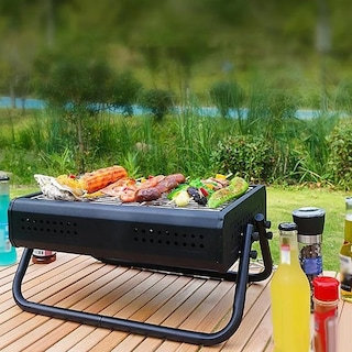 Foto 5 | Parrilla Asador De Carbon Portatil Camping Con Asa Color Negro