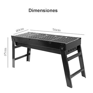 Foto 2 | Parrilla De Carbon Portatil Plegable Asador De Jardín Color Negro