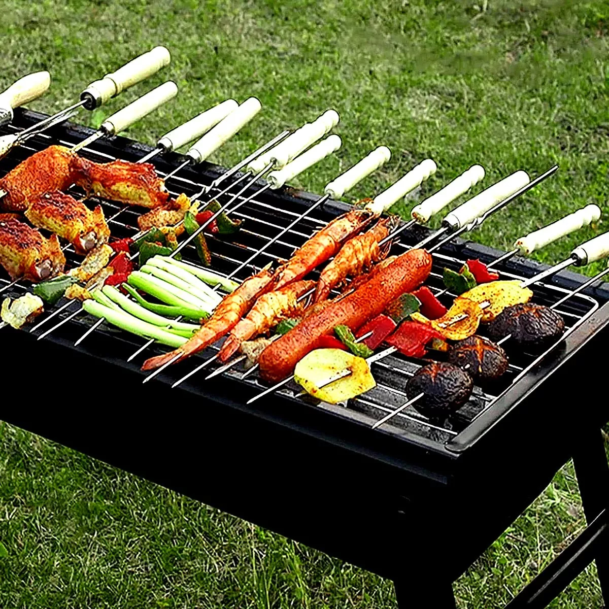 Foto 7 pulgar | Parrilla De Carbon Portatil Plegable Asador De Jardín Color Negro