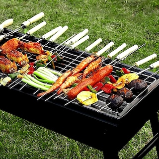 Foto 6 | Parrilla De Carbon Portatil Plegable Asador De Jardín Color Negro