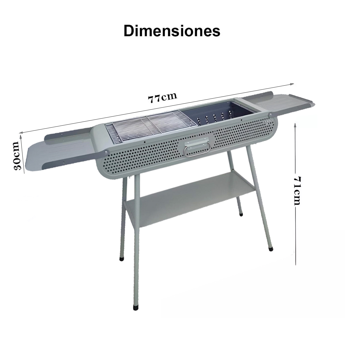 Foto 2 | Parrilla Asador De Carbon Plegable Portatil Camping Color Gris