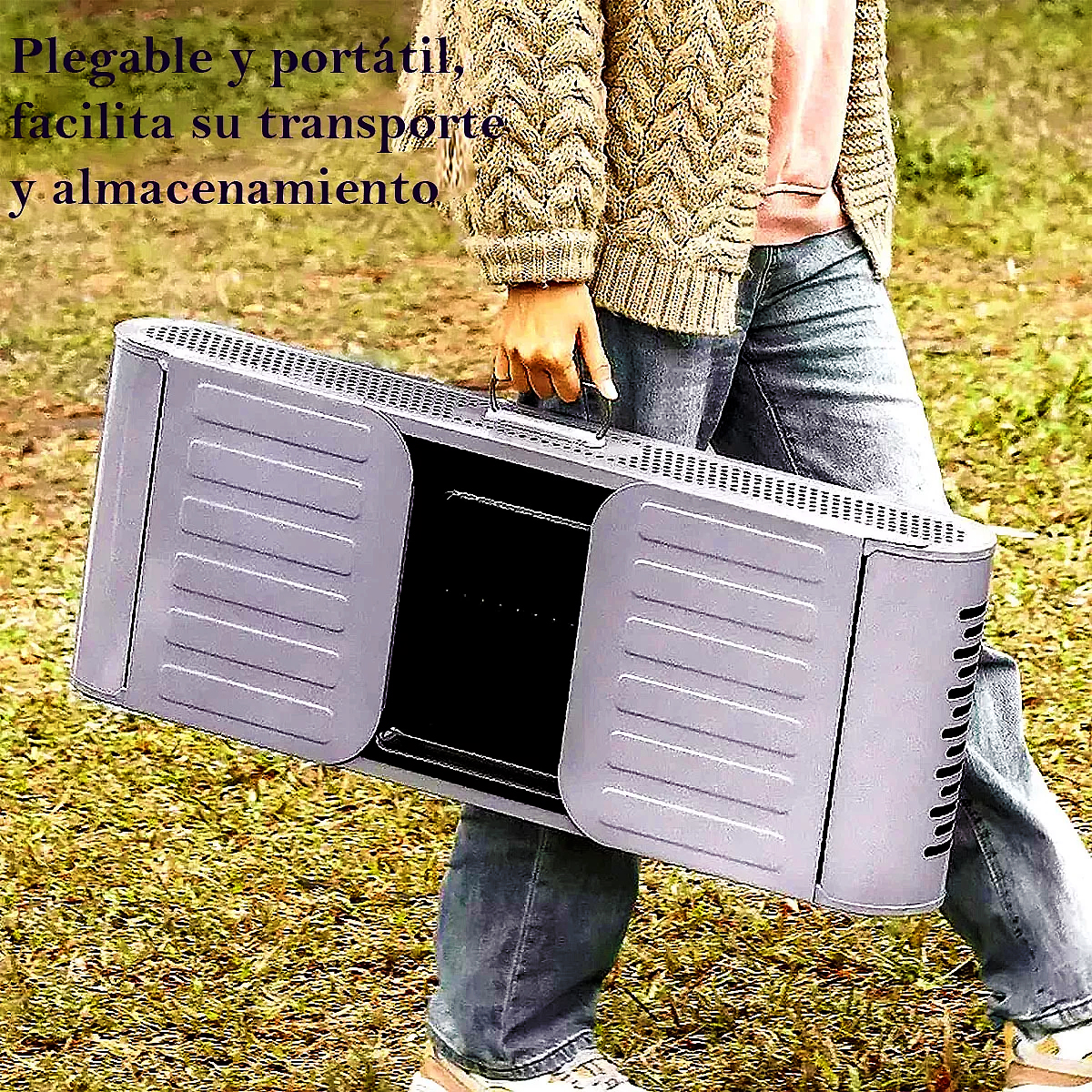 Foto 6 | Parrilla Asador De Carbon Plegable Portatil Camping Color Gris
