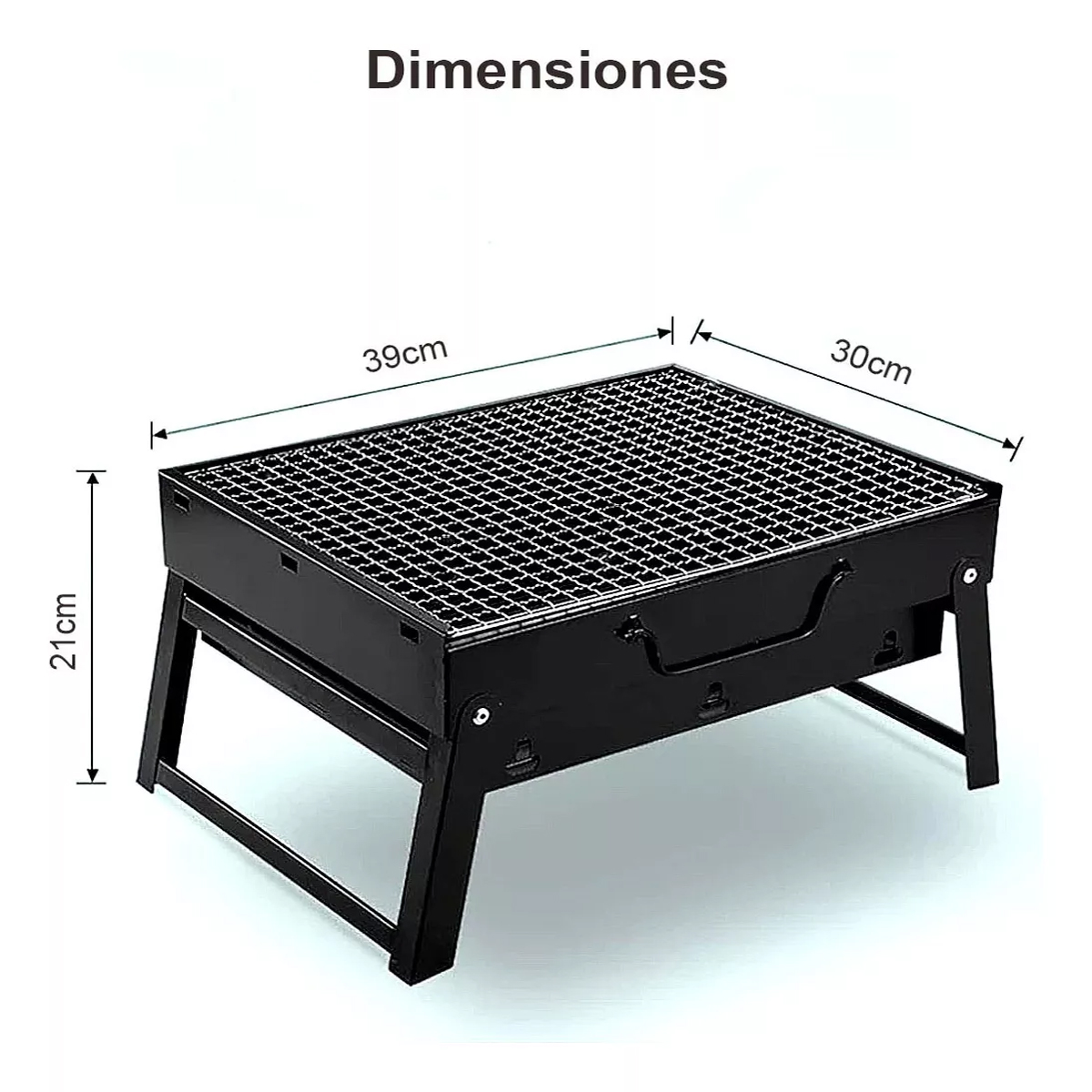 Foto 2 | Parrilla Plegable Asador De Carbón Portátil Jardín Camping Color Negro