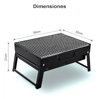 Foto 2 | Parrilla Plegable Asador De Carbón Portátil Jardín Camping Color Negro
