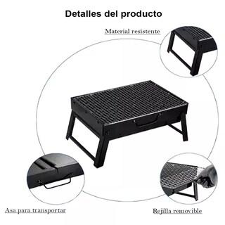 Foto 3 | Parrilla Plegable Asador De Carbón Portátil Jardín Camping Color Negro