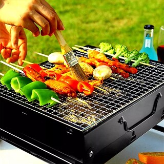 Foto 7 | Parrilla Plegable Asador De Carbón Portátil Jardín Camping Color Negro