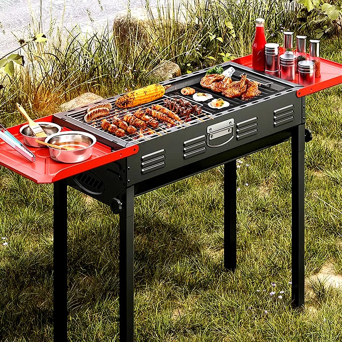 Foto 4 pulgar | Parrilla Portatil Asador De Carbon Plegable Al Aire Libre