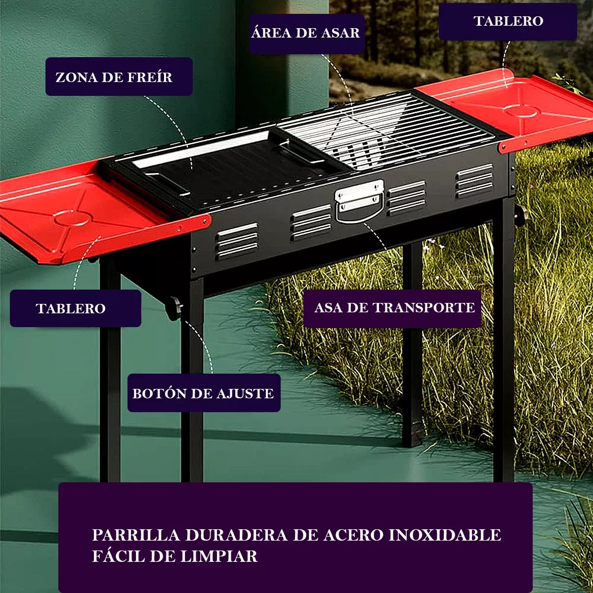 Foto 5 | Parrilla Portatil Asador De Carbon Plegable Al Aire Libre