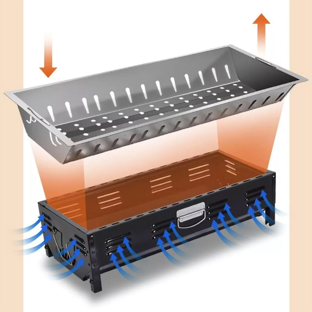 Foto 7 pulgar | Parrilla Portatil Asador De Carbon Plegable Al Aire Libre