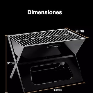 Foto 2 | Parrilla Asador Portatil Plegable De Carbon Camping Picnic Color Negro