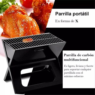 Foto 3 | Parrilla Asador Portatil Plegable De Carbon Camping Picnic Color Negro