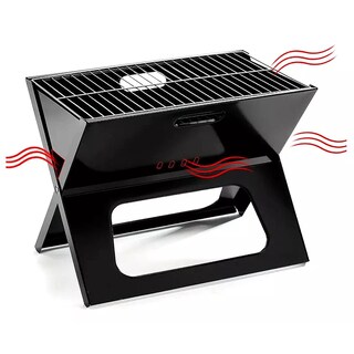 Foto 5 | Parrilla Asador Portatil Plegable De Carbon Camping Picnic Color Negro