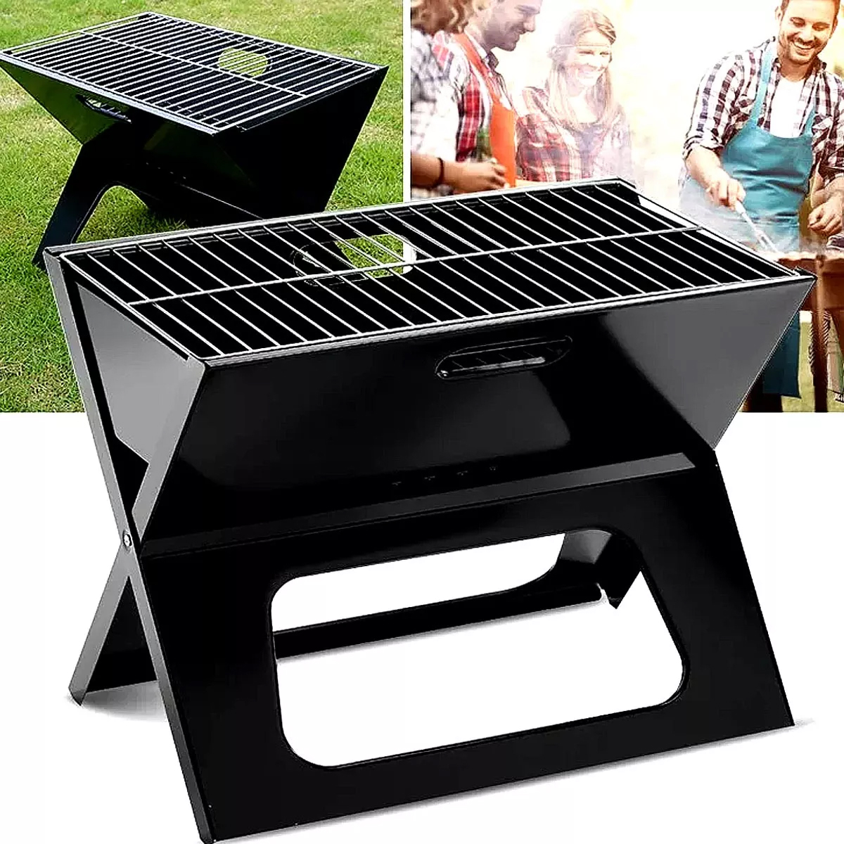 Foto 9 pulgar | Parrilla Asador Portatil Plegable De Carbon Camping Picnic Color Negro