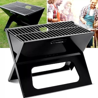Foto 8 | Parrilla Asador Portatil Plegable De Carbon Camping Picnic Color Negro
