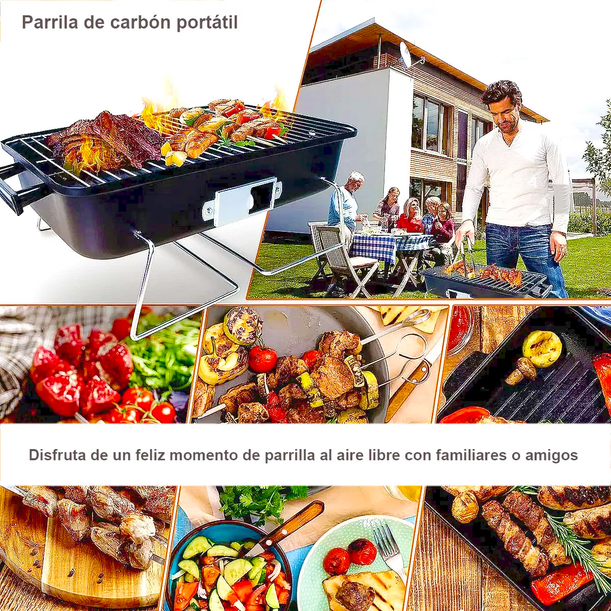Foto 9 pulgar | Parrilla Portátil de Carbón Plegable Kitchenes Tapa Roja