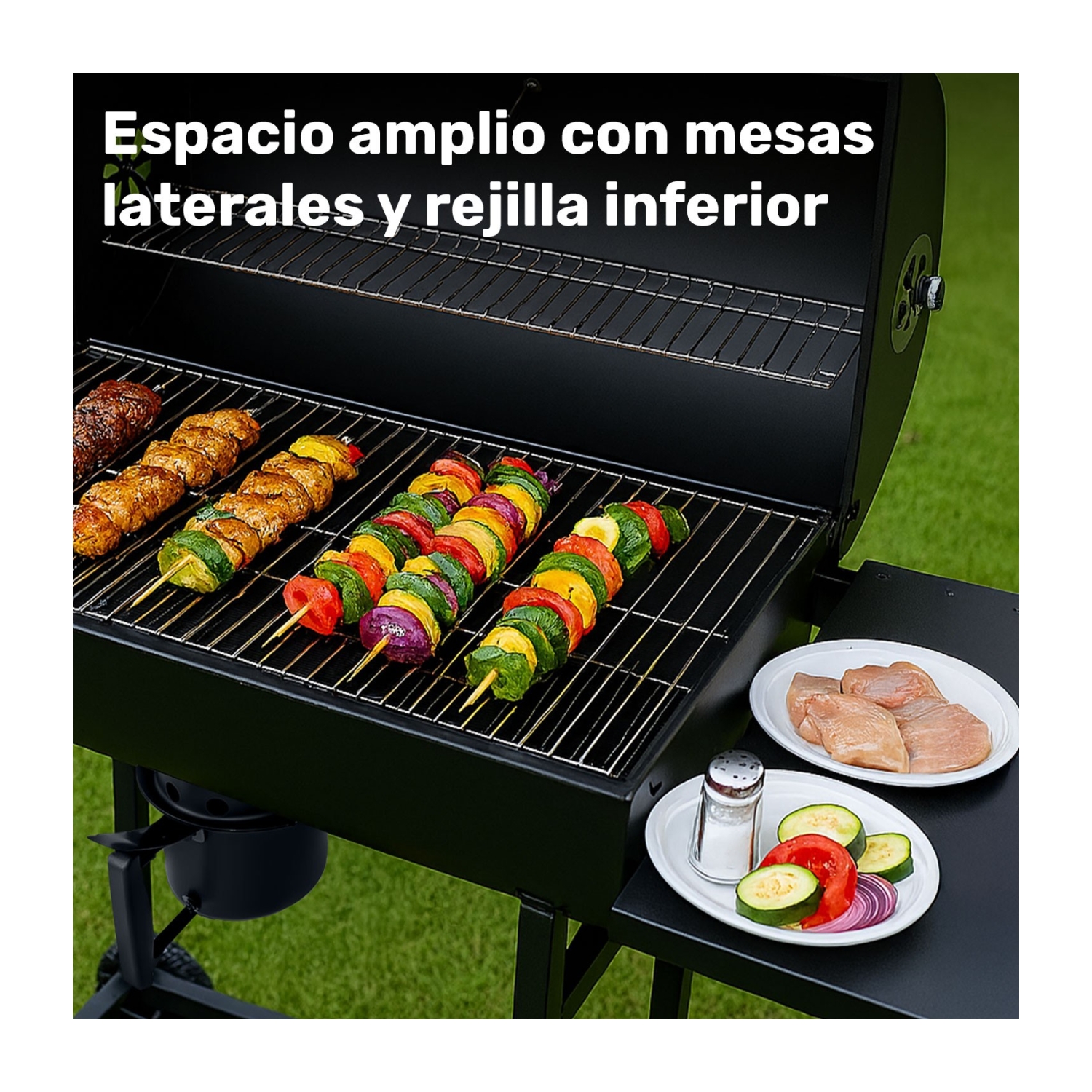 Foto 7 pulgar | Asador Carne Parrilla Carbon Bbq Movil Termometro Cenicero Jardimex