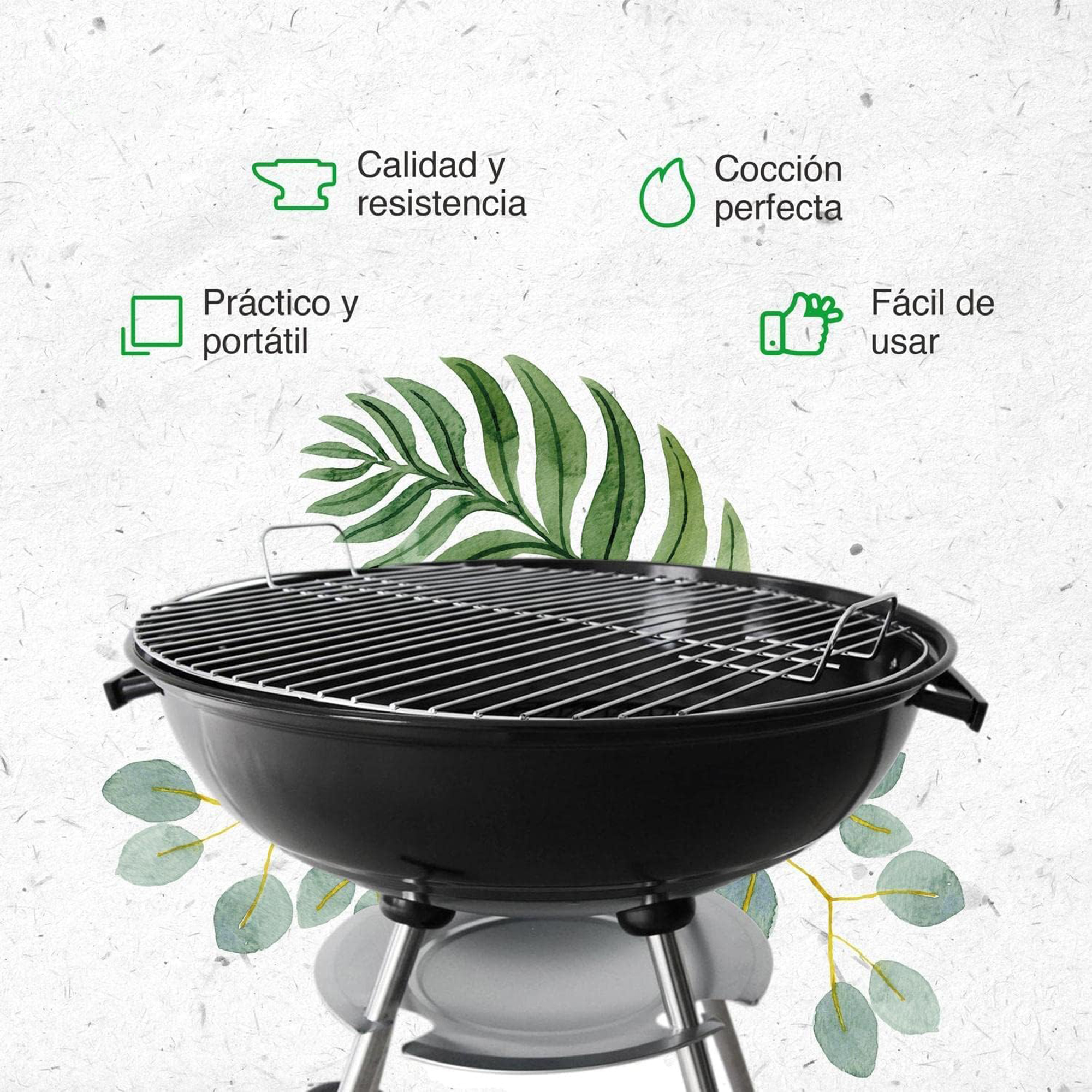 Foto 8 pulgar | Asador Al Carbon Portatil  Acero Inoxidable Negro