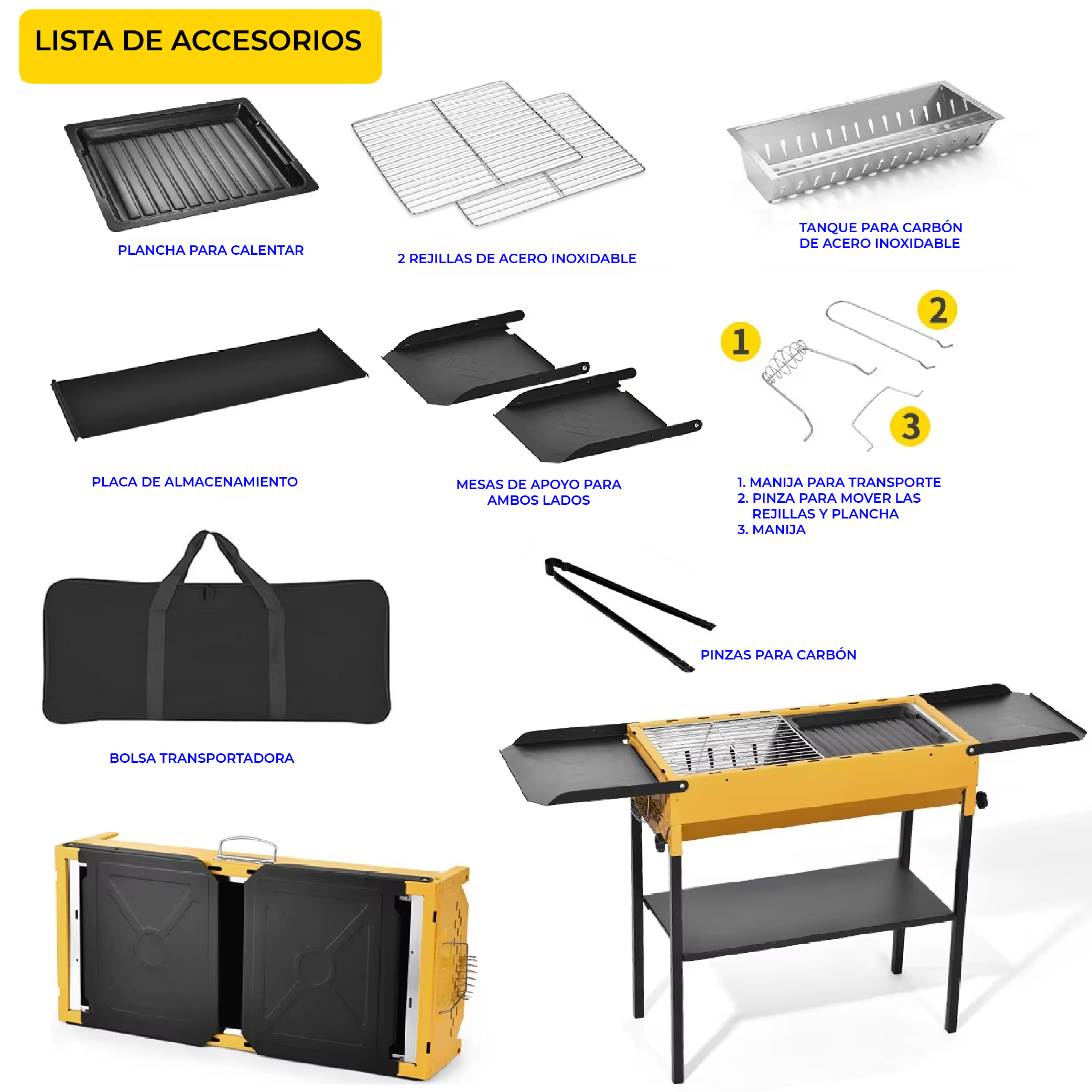 Foto 5 pulgar | Asador De Carbón Portátil Acero Inoxidable Parrilla Bbq Portátil Plegable