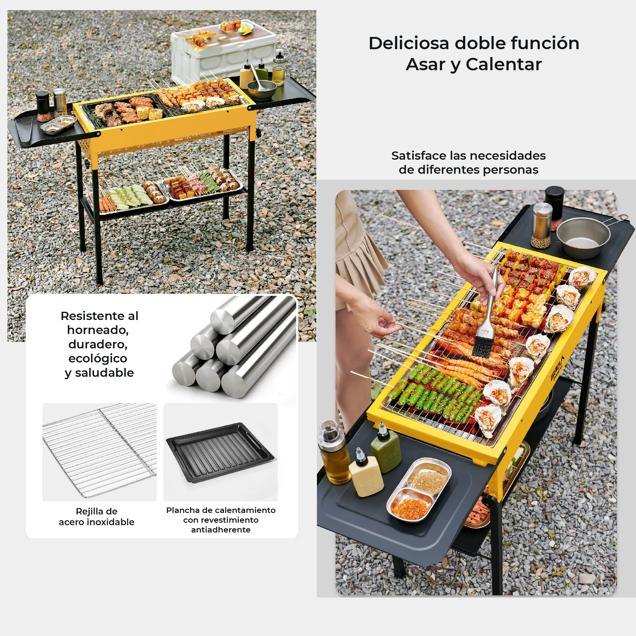 Foto 7 pulgar | Asador De Carbón Portátil Acero Inoxidable Parrilla Bbq Portátil Plegable