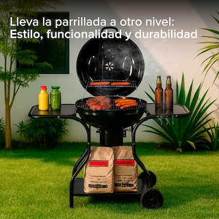 Foto 7 | Asador de Carbón Avera Ac22ml Portátil 22'' con Mesas Laterales Acero Inoxidable y Ruedas para Transportar