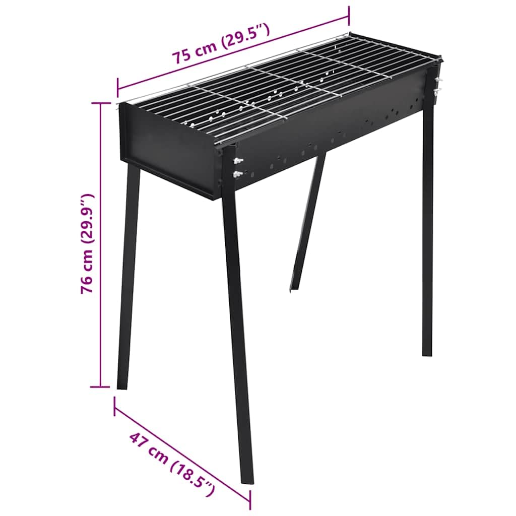 Foto 4 pulgar | Soporte Para Barbacoa De Carbón Vidaxl Cuadrado  75 X 28 Cm  Acero - Venta Internacional.