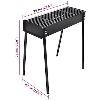 Foto 3 | Soporte Para Barbacoa De Carbón Vidaxl Cuadrado 75 X 28 Cm Acero - Venta Internacional.