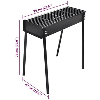 Foto 5 | Soporte Para Barbacoa De Carbón Vidaxl Cuadrado 75 X 28 Cm Acero - Venta Internacional.