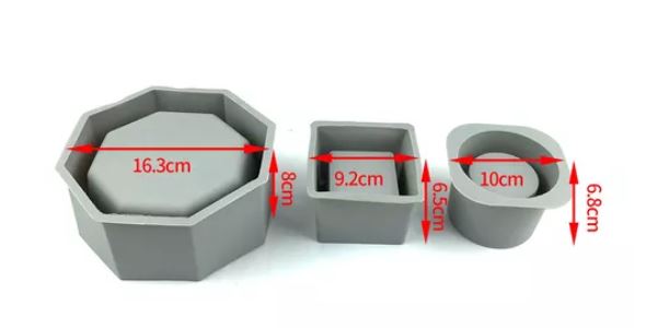 Foto 4 pulgar | 3 Moldes de Silicona para Macetas