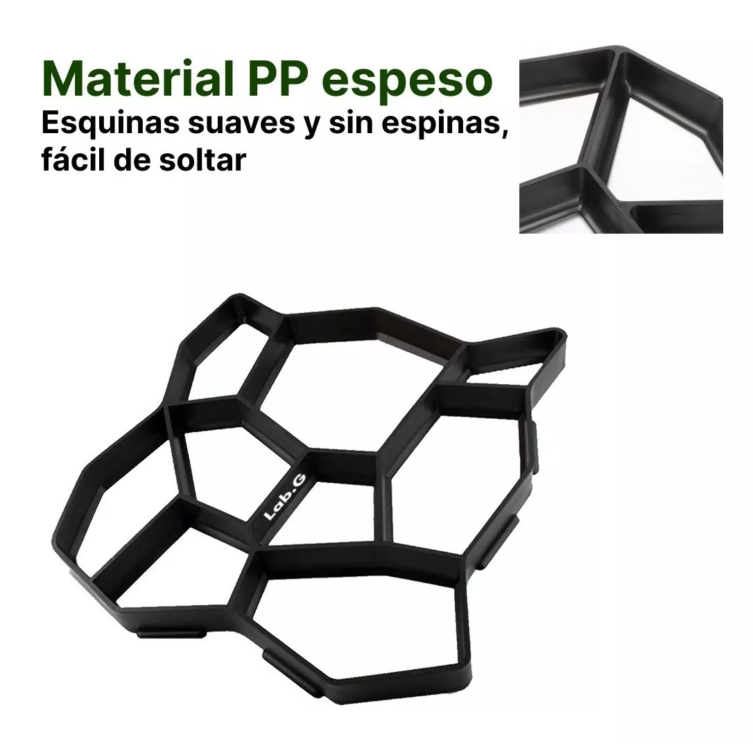 Foto 4 pulgar | Molde Concreto Estampado Molde Jardin Piedra Patio Negro