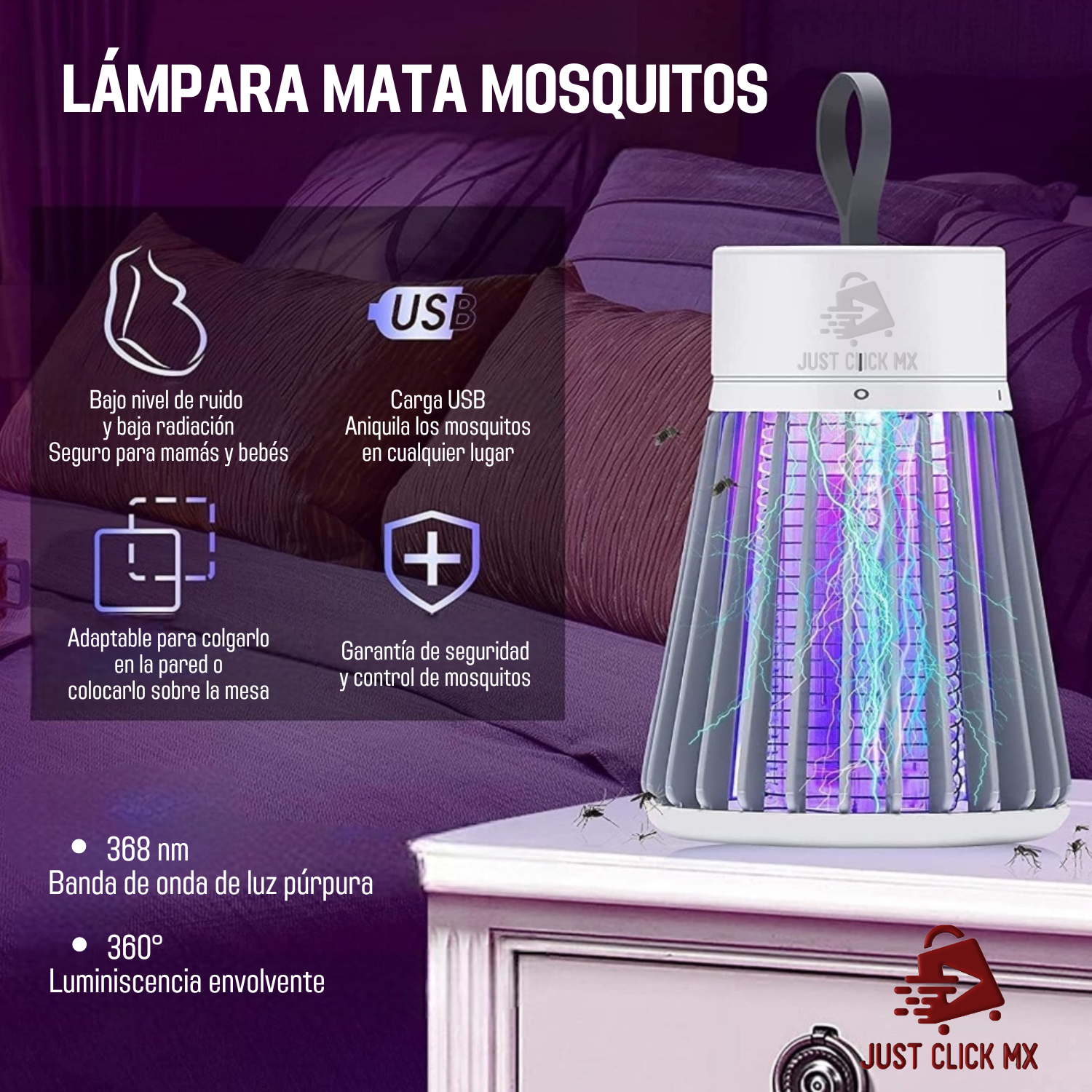 Foto 3 pulgar | Lámpara Eléctrica Uv Mata Mosquitos Colgante