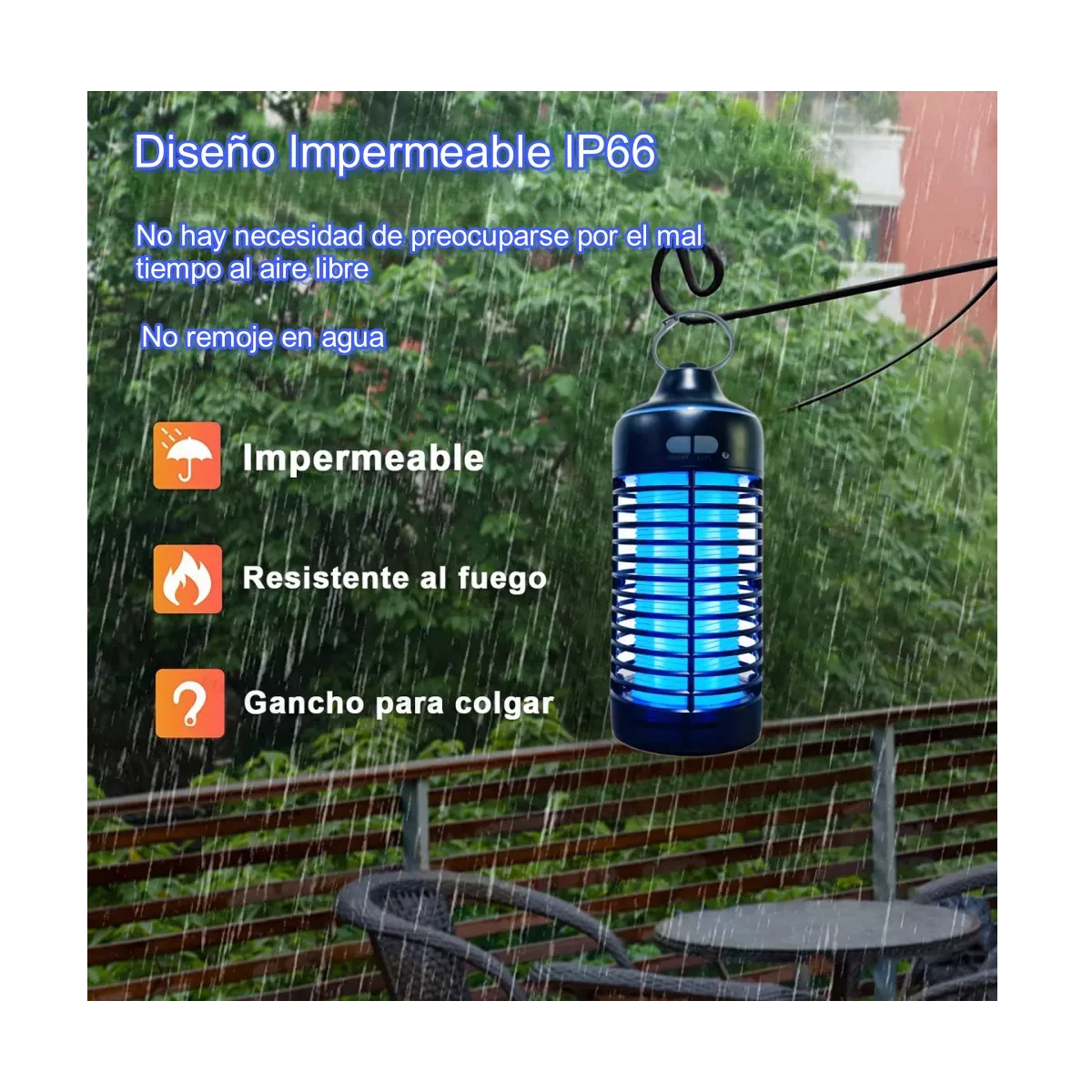 Foto 4 pulgar | Lámpara Mata Mosquitos Impermeable Portátil Eo Safe Imports Esi-15270 Negro