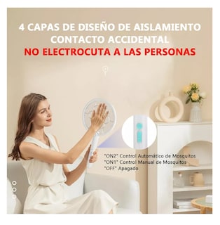 Foto 5 | Raqueta Eléctrica Recargable Mata Moscas Y Mosquitos Blanca