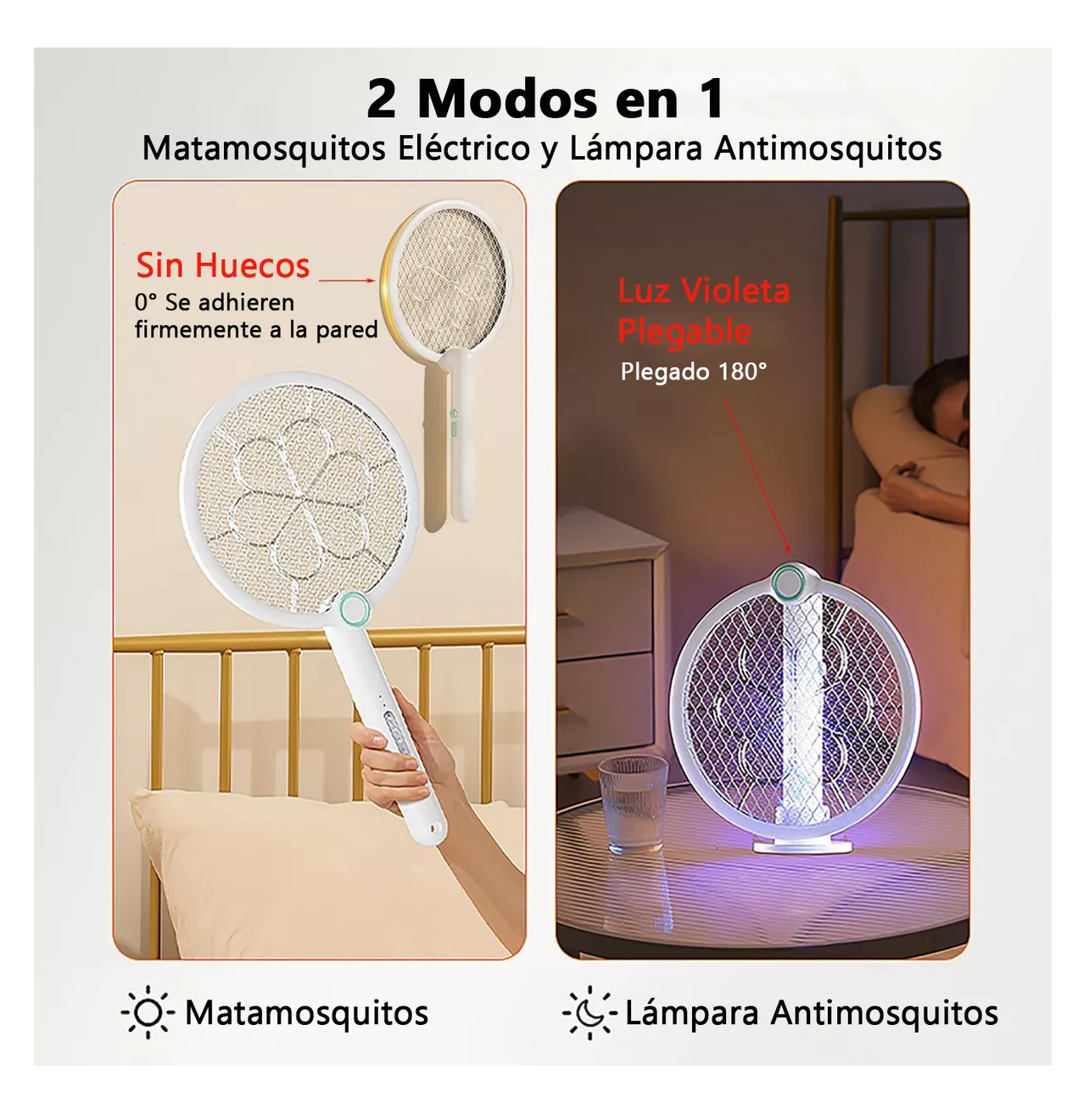 Foto 3 pulgar | Raqueta Eléctrica Recargable Mata Moscas Y Mosquitos Blanca