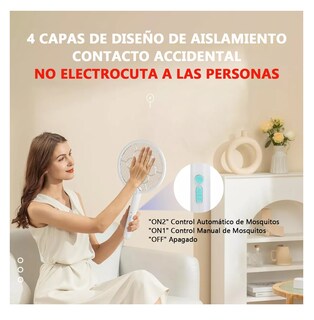 Foto 5 | Raqueta Eléctrica Recargable Mata Moscas Y Mosquitos Blanca