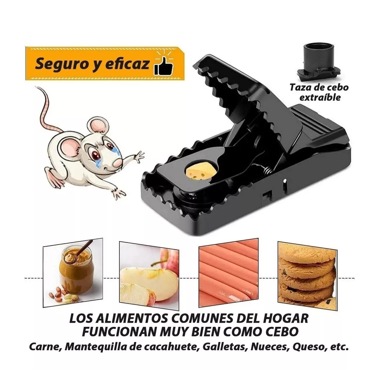 Foto 3 pulgar | Trampas para Ratones Belug Negras 4 Piezas