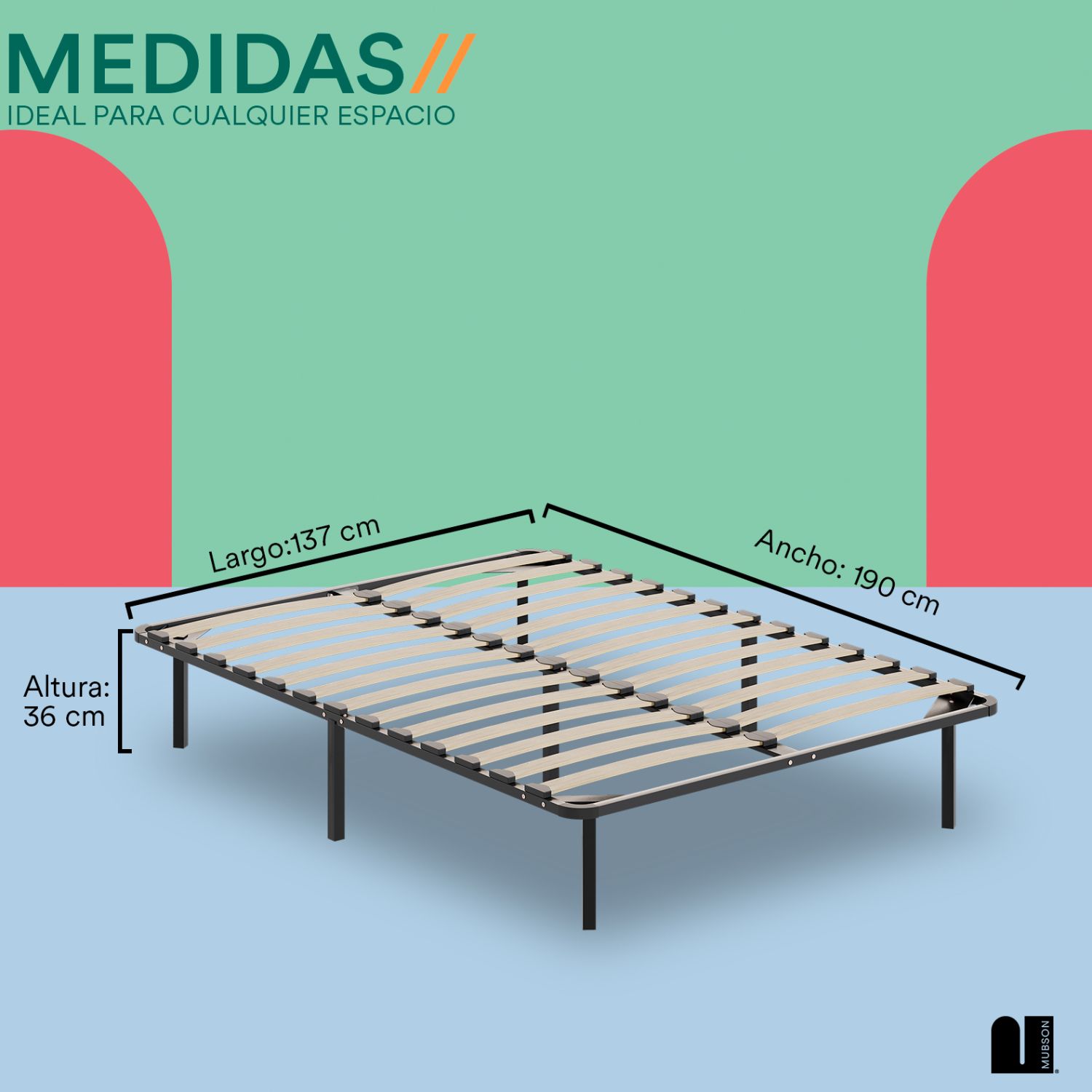 Foto 5 | Base para Cama Matrimonial Mubson