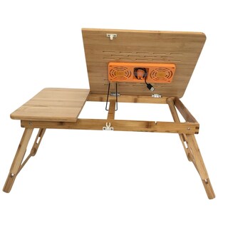 Foto 5 | Mesa Plegable De Bámbu Para Computadoras Con Ventilador