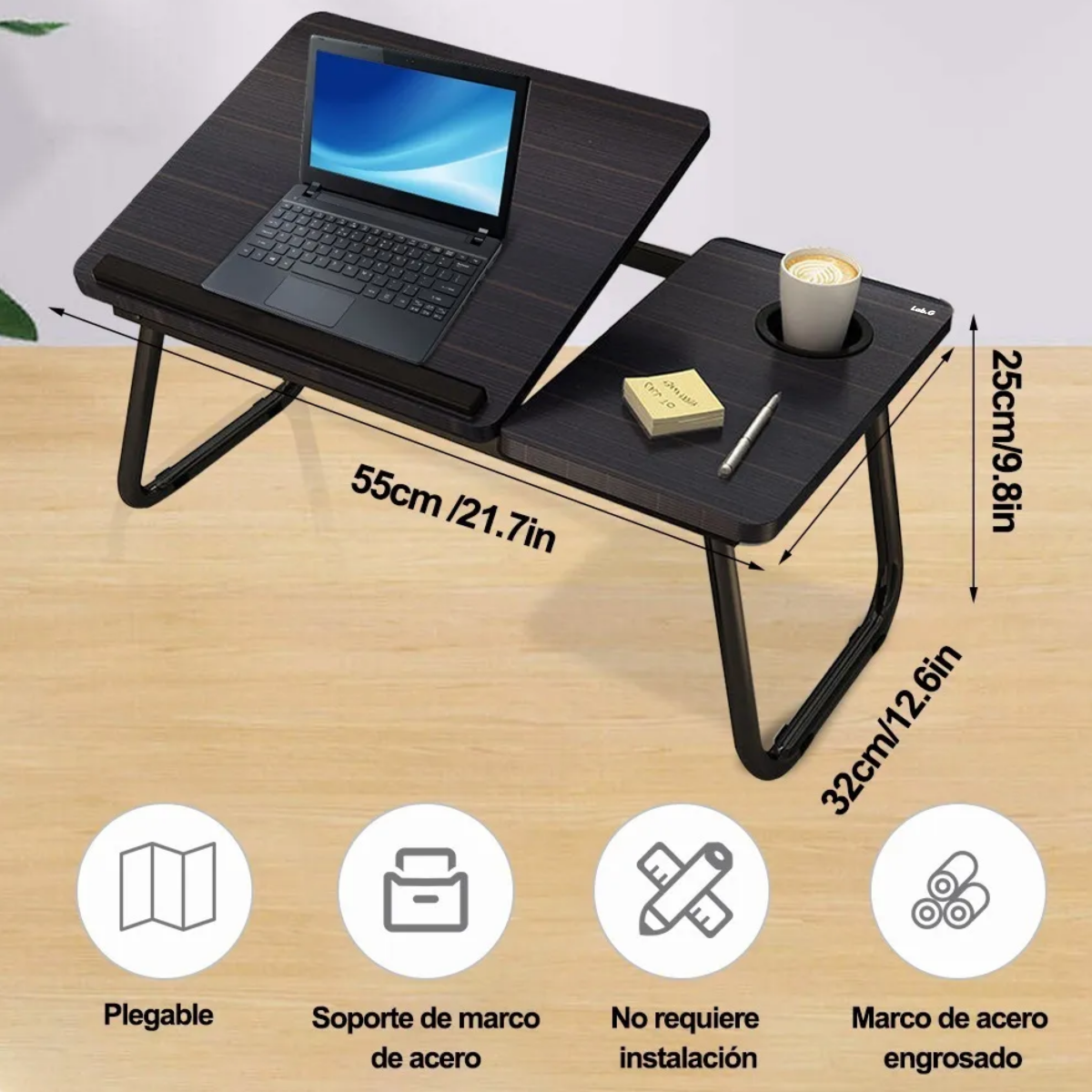 Foto 6 pulgar | Soporte Cama Portátil Plegable Para Laptop Lab.g Color Negro