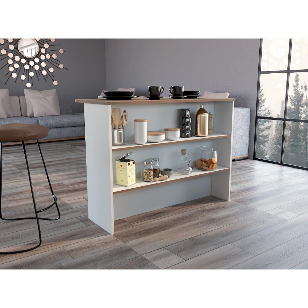 Foto 1 | Barra De Cocina Diamante, Blanco Y Castaño