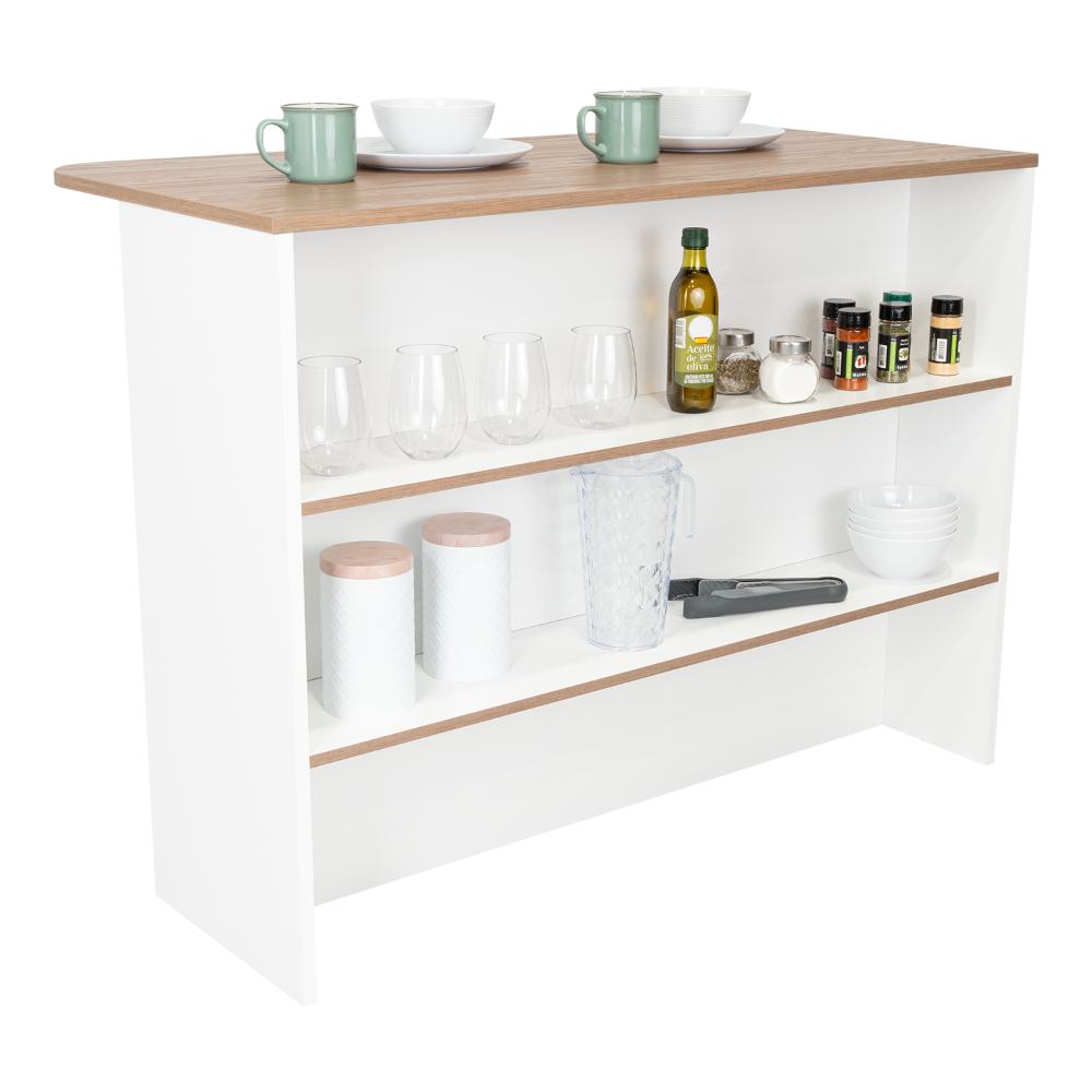 Foto 4 pulgar | Barra De Cocina Diamante, Blanco Y Castaño