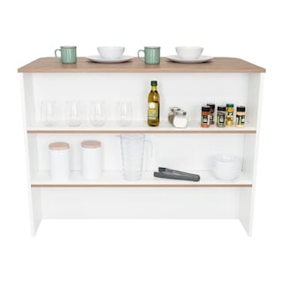 Foto 5 | Barra De Cocina Diamante, Blanco Y Castaño