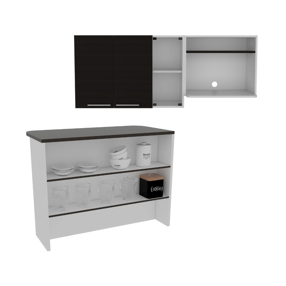 Foto 2 pulgar | Combo para Cocina Buror Incluye Gabinete Superior y Barra de Cocina Virtual Muebles