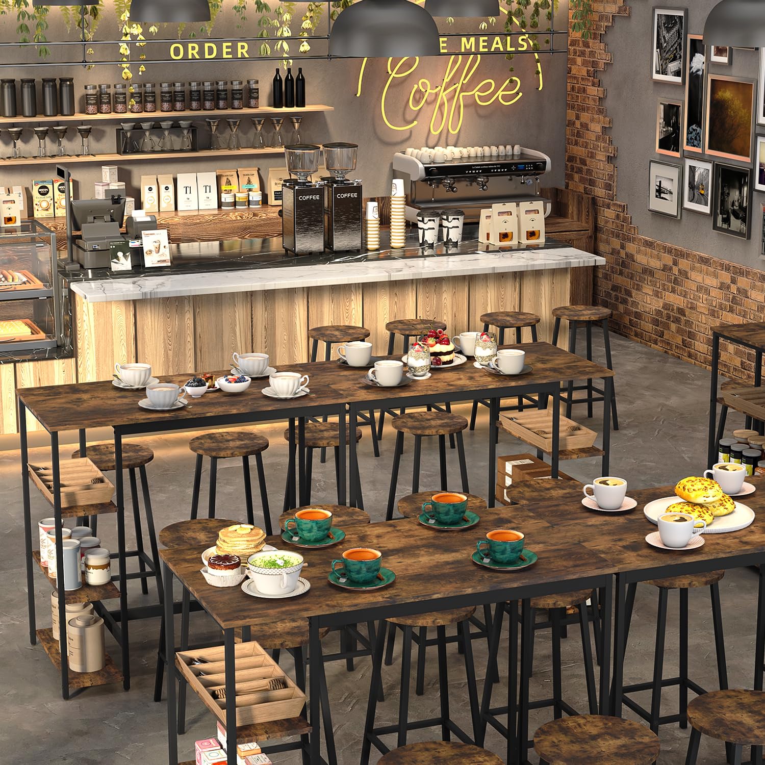 Foto 4 | Mesa De Bar Furniturer Filgen Marrón 109 X 60 X 100 Cm